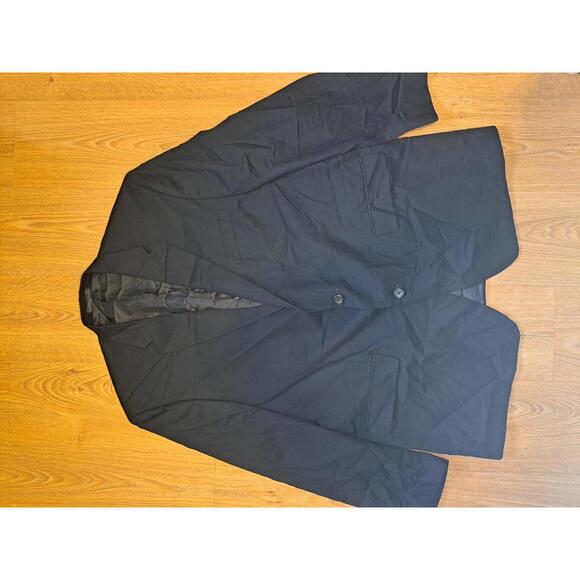 Ralph Lauren Sport Coat Mens 48L Black Herringbone 100% Wool